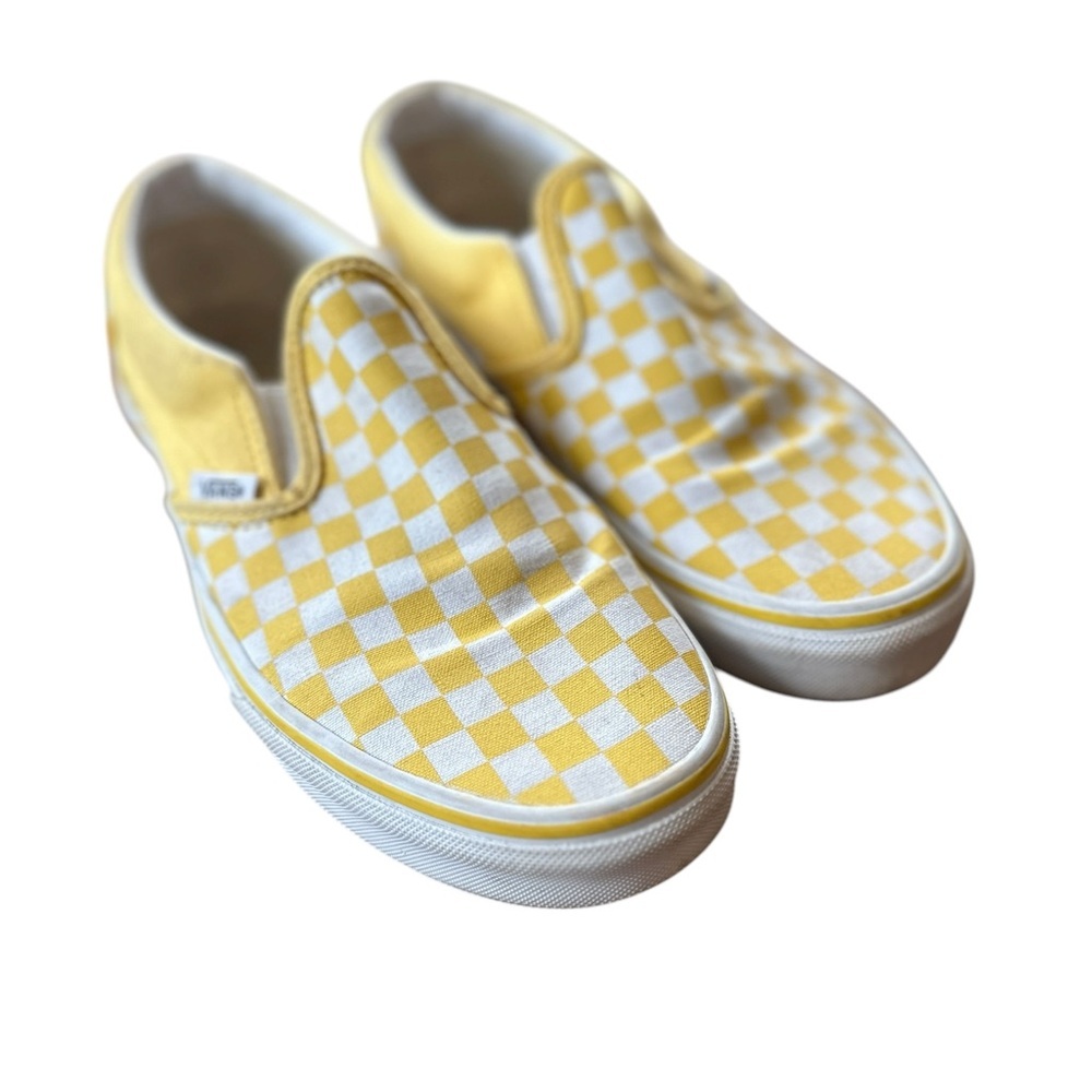 Vans Yellow and White Checkered Sneakers